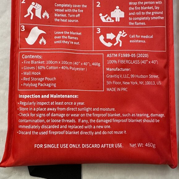 Protect Life Emergency Fire Blanket Kit 2 Pack / 40" x 40" Fire Blanket - Picture 12 of 12
